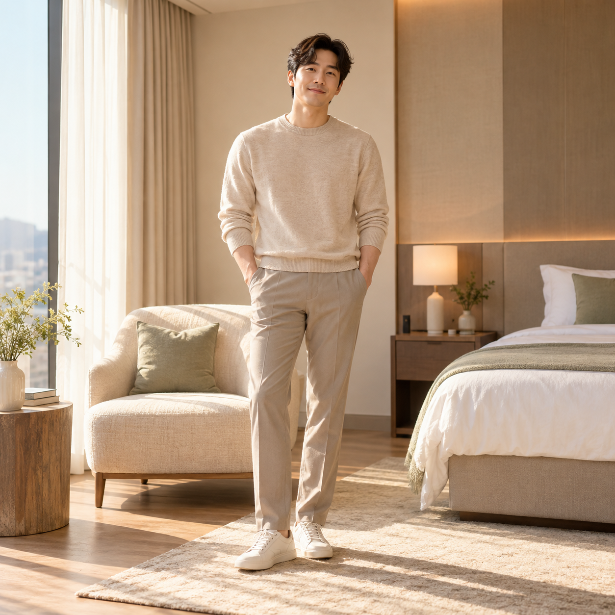서울 여성전용마사지 안내를 위한 성인 남성 모델 이미지 - 센슈얼