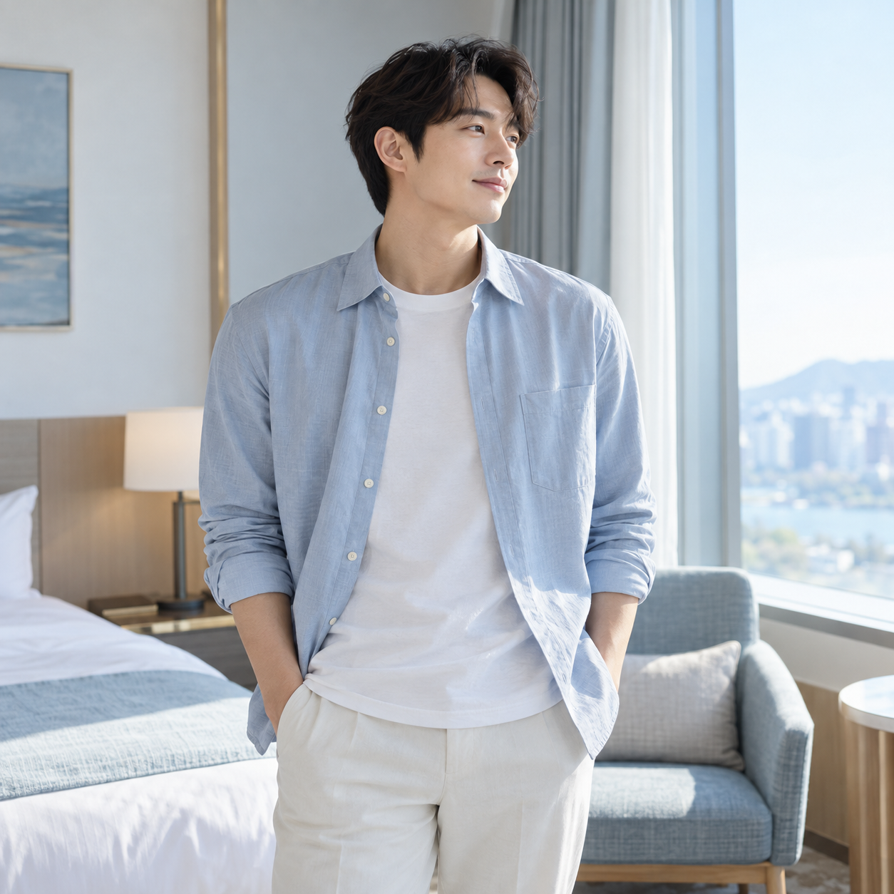 서울 여성전용마사지 안내를 위한 성인 남성 모델 이미지 - 로미로미