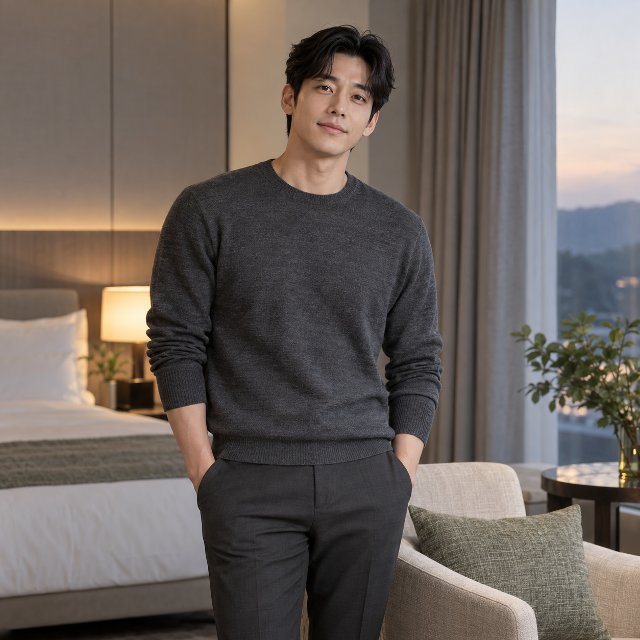 서울 여성전용마사지 안내를 위한 성인 남성 모델 이미지 - 힐링